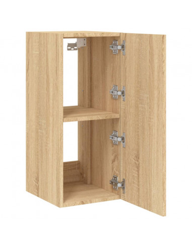 Mobili TV a Parete con Luci LED 2pz Rovere Sonoma 30,5x35x70 cm