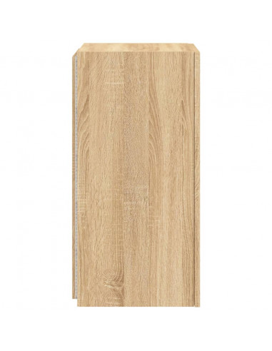 Mobili TV a Parete con Luci LED 2pz Rovere Sonoma 30,5x35x70 cm