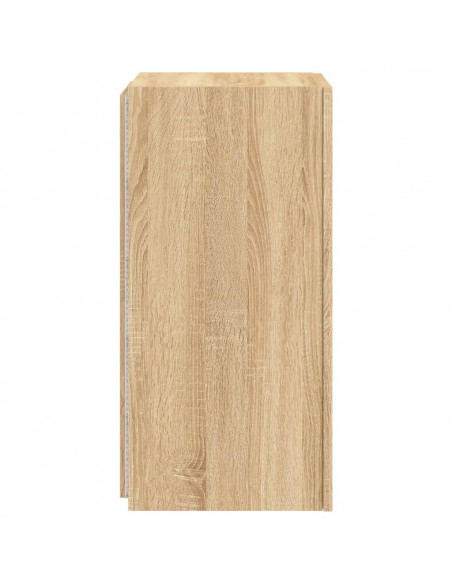 Mobili TV a Parete con Luci LED 2pz Rovere Sonoma 30,5x35x70 cm