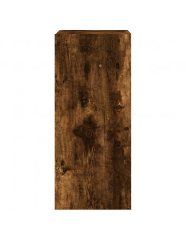 Mobile TV a Parete con Luci LED Rovere Fumo 30,5x35x70 cm