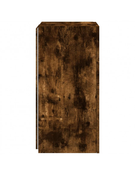 Mobile TV a Parete con Luci LED Rovere Fumo 30,5x35x70 cm