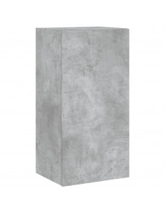 Mobile TV a Parete con Luci LED Grigio Cemento 40,5x35x80 cm 2