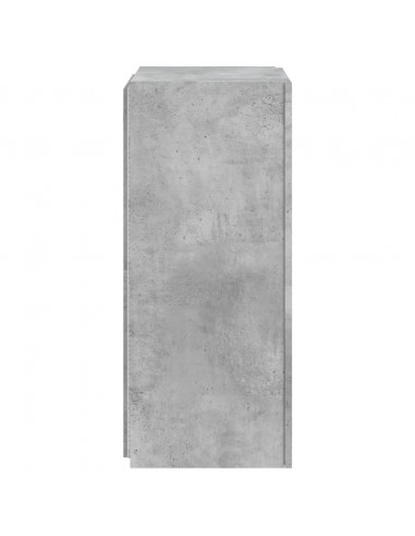 Mobile TV a Parete con Luci LED Grigio Cemento 40,5x35x80 cm