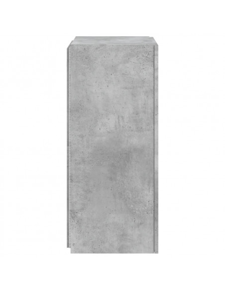 Mobile TV a Parete con Luci LED Grigio Cemento 40,5x35x80 cm