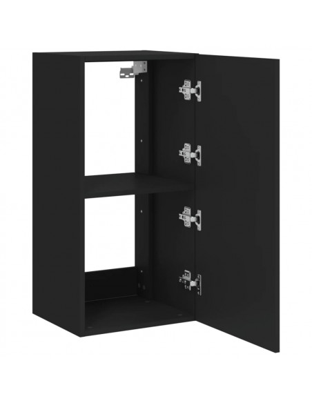 Mobile TV a Parete con Luci LED Nero 40,5x35x80 cm