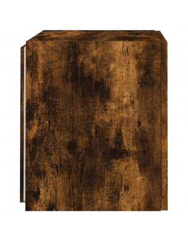 Mobile TV a Parete con Luci LED Rovere Fumo 40,5x35x40 cm