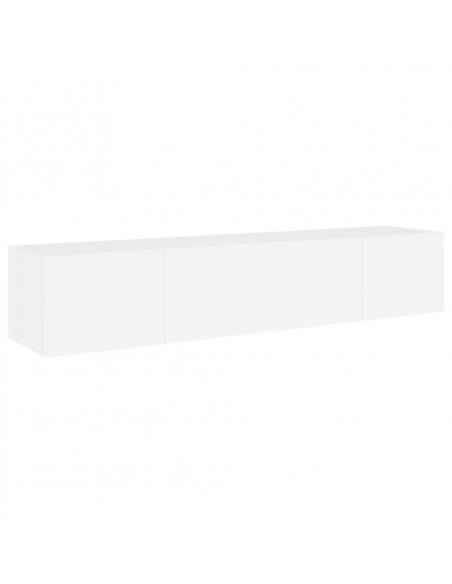 Mobili TV a Parete con Luci LED 2pz Bianchi 80x35x31 cm