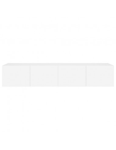 Mobili TV a Parete con Luci LED 2pz Bianchi 80x35x31 cm