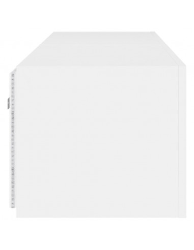 Mobili TV a Parete con Luci LED 2pz Bianchi 80x35x31 cm