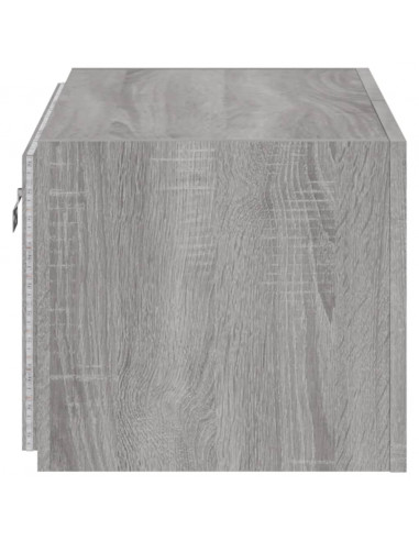 Mobile TV a Parete con Luci LED Grigio Sonoma 60x35x31 cm