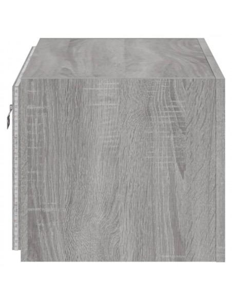 Mobile TV a Parete con Luci LED Grigio Sonoma 60x35x31 cm