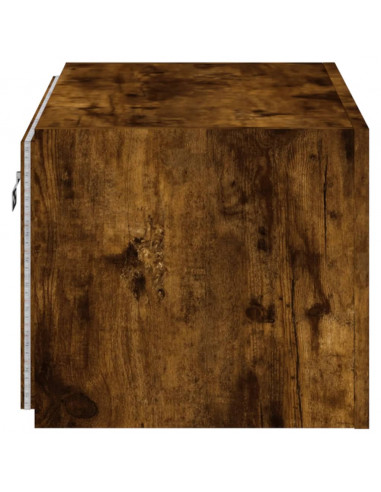 Mobile TV a Parete con Luci LED Rovere Fumo 60x35x31 cm