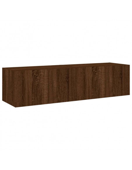Mobili TV a Parete con Luci LED 2pz Rovere Marrone 60x35x31 cm
