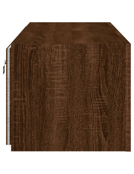 Mobili TV a Parete con Luci LED 2pz Rovere Marrone 60x35x31 cm