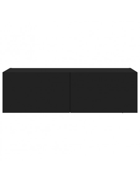 Mobile TV a Parete con Luci LED Nero 100x35x31 cm