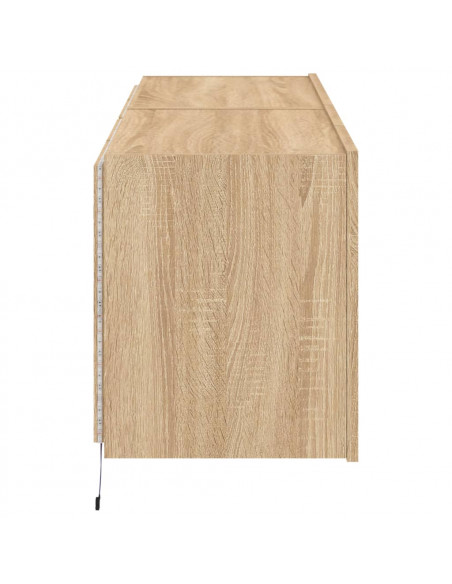 Mobili TV a Parete con Luci LED 2pz Rovere Sonoma 60x35x41 cm