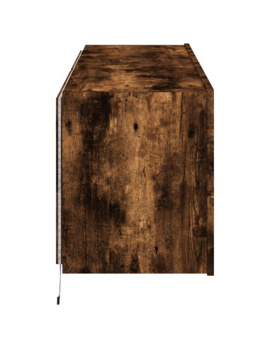 Mobili TV a Parete con Luci LED 2pz Rovere Fumo 60x35x41 cm