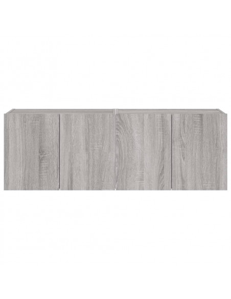 Mobili TV a Parete con Luci LED 2pz Grigio Sonoma 60x35x41 cm
