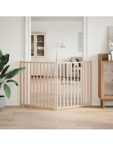 Cancello per Cani Pieghevole 2 Pannelli 160 cm Massello Abete