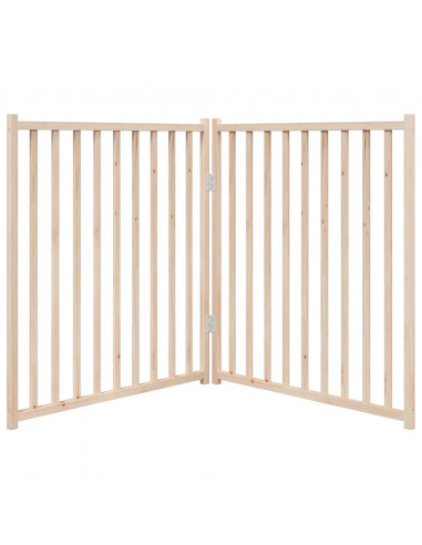 Cancello per Cani Pieghevole 2 Pannelli 160 cm Massello Abete