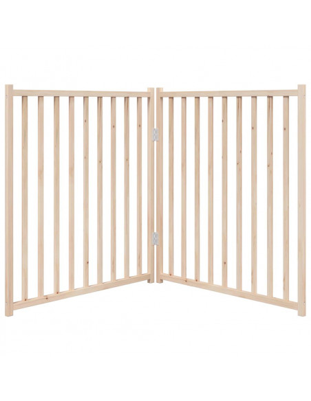 Cancello per Cani Pieghevole 2 Pannelli 160 cm Massello Abete
