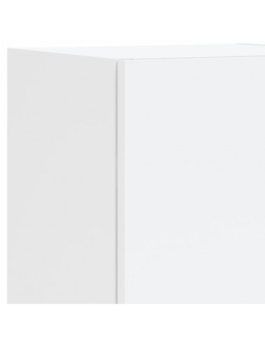 Mobili TV a Muro con LED 5pz Bianchi in Legno Multistrato