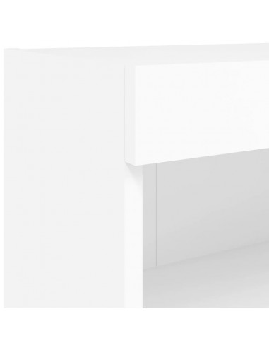 Mobili TV a Muro con LED 8pz Bianchi in Legno Multistrato