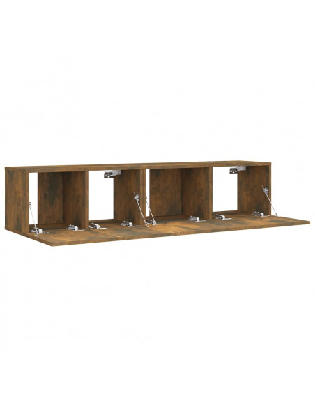 Set Mobili Porta TV 2 pz Rovere Fumo in Legno Multistrato