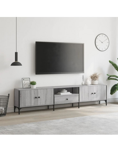 Mobile TV Cassetto Grigio Sonoma 200x25x44 cm Legno Multistrato