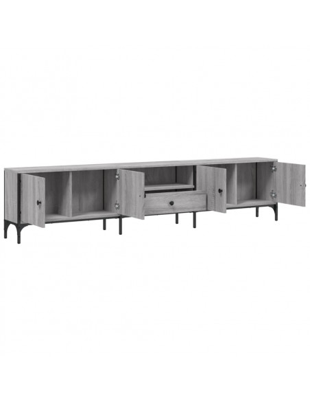 Mobile TV Cassetto Grigio Sonoma 200x25x44 cm Legno Multistrato