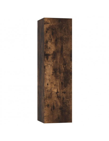 Set di Mobili Porta TV 4 pz Rovere Fumo in Legno Multistrato
