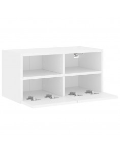 Mobile TV a Parete Bianco 60x30x30 cm in Legno Multistrato 2
