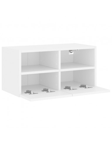 Mobile TV a Parete Bianco 60x30x30 cm in Legno Multistrato