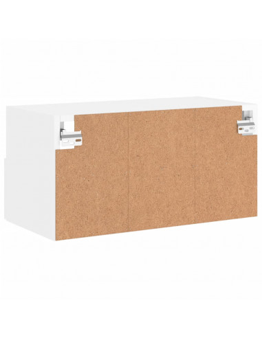 Mobile TV a Parete Bianco 60x30x30 cm in Legno Multistrato