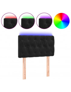 Testiera a LED Nera 80x7x78/88 cm in Velluto 2