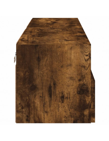 Mobili TV a Muro 2 pz Rovere Fumo 60x30x30 cm Legno Multistrato