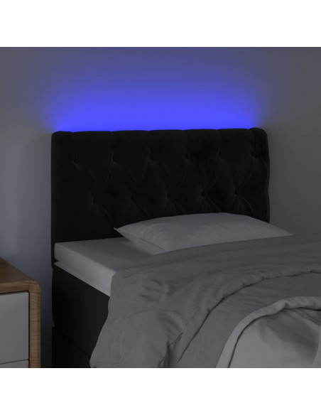 Testiera a LED Nera 80x7x78/88 cm in Velluto