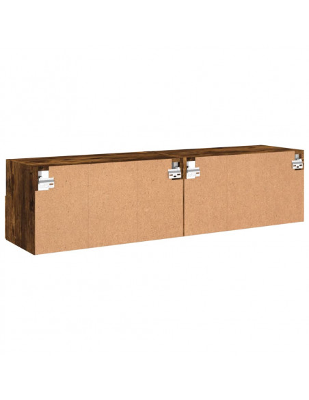 Mobili TV a Muro 2 pz Rovere Fumo 60x30x30 cm Legno Multistrato