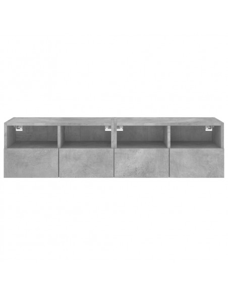 Mobili TV Muro 2pz Grigio Cemento 60x30x30 cm Legno Multistrato