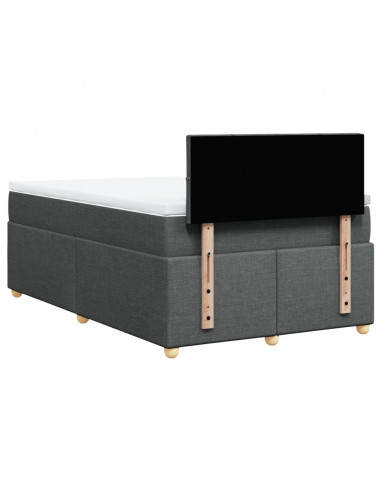 Giroletto a Molle con Materasso Grigio Scuro 120x190cm Tessuto