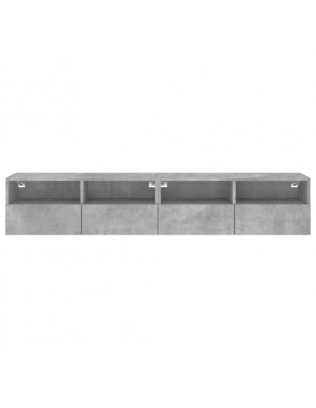 Mobili TV Muro 2pz Grigio Cemento 80x30x30 cm Legno Multistrato