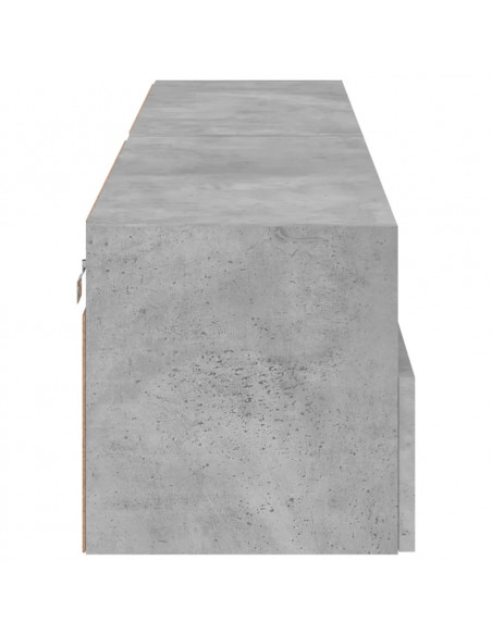 Mobili TV Muro 2pz Grigio Cemento 80x30x30 cm Legno Multistrato