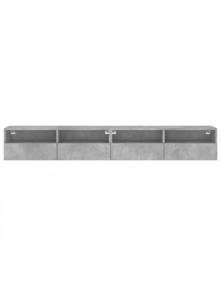 Mobili TV Muro 2pz Grigio Cemento 100x30x30cm Legno Multistrato