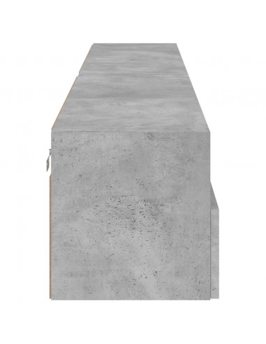 Mobili TV Muro 2pz Grigio Cemento 100x30x30cm Legno Multistrato