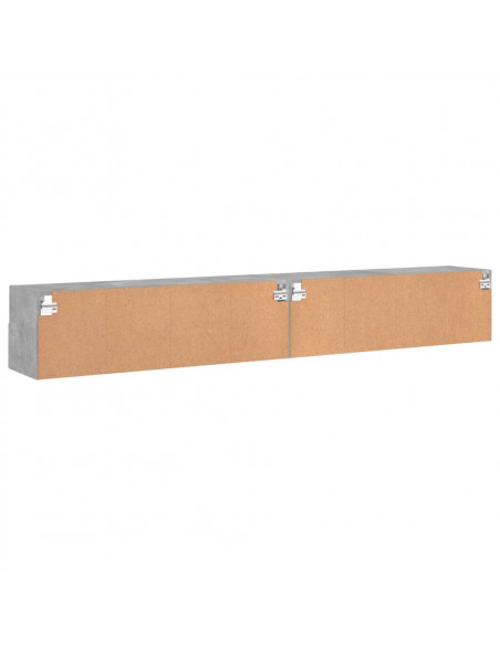 Mobili TV Muro 2pz Grigio Cemento 100x30x30cm Legno Multistrato