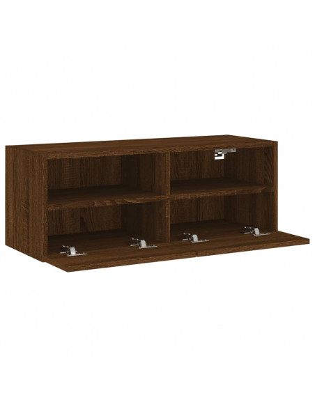 Mobile TV a Parete Rovere Marrone 80x30x30 cm Legno Multistrato
