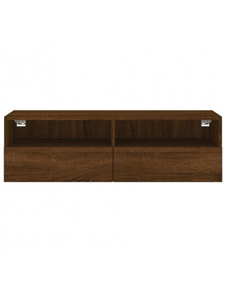 Mobile TV a Parete Rovere Marrone 100x30x30cm Legno Multistrato