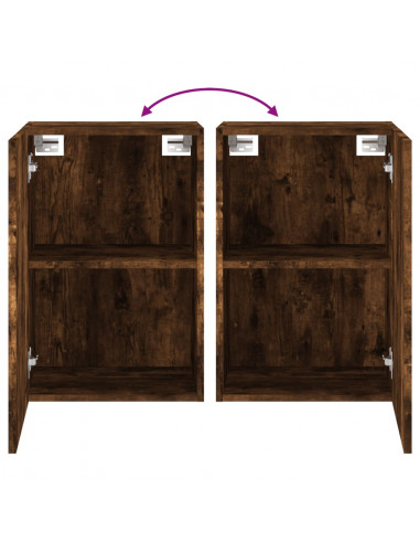 Mobile TV a Parete Rovere Fumo 40,5x30x60 cm Legno Multistrato