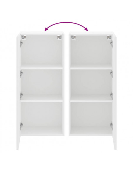 Mobile TV a Parete Bianco 40,5x30x90 cm in Legno Multistrato