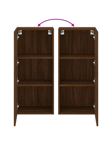Mobile TV Parete Rovere Marrone 40,5x30x90 cm Legno Multistrato